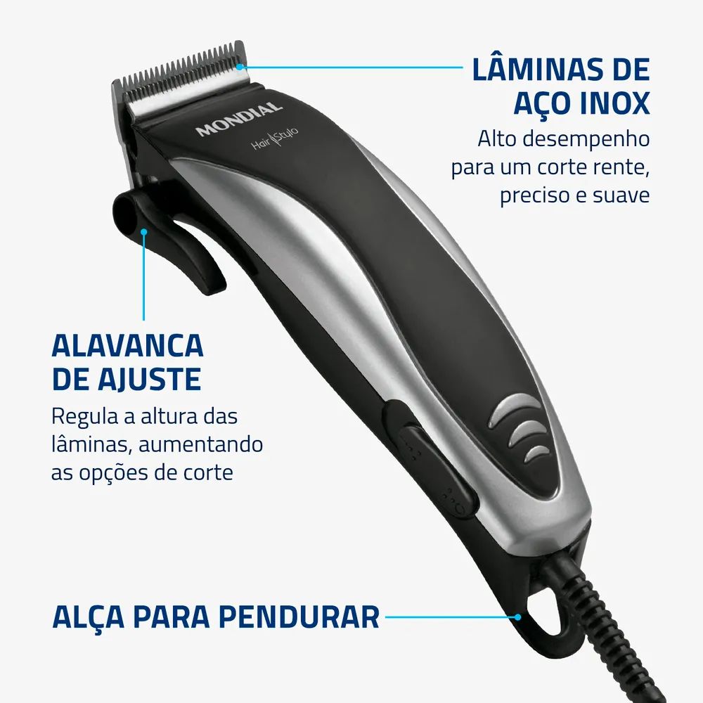 Máquina de Cortar Cabelo Mondial Hair Stylo CR-02 com 4 Pentes , , large image number 2